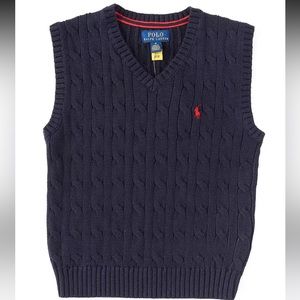 Ralph Lauren navy cable knit vest 3T